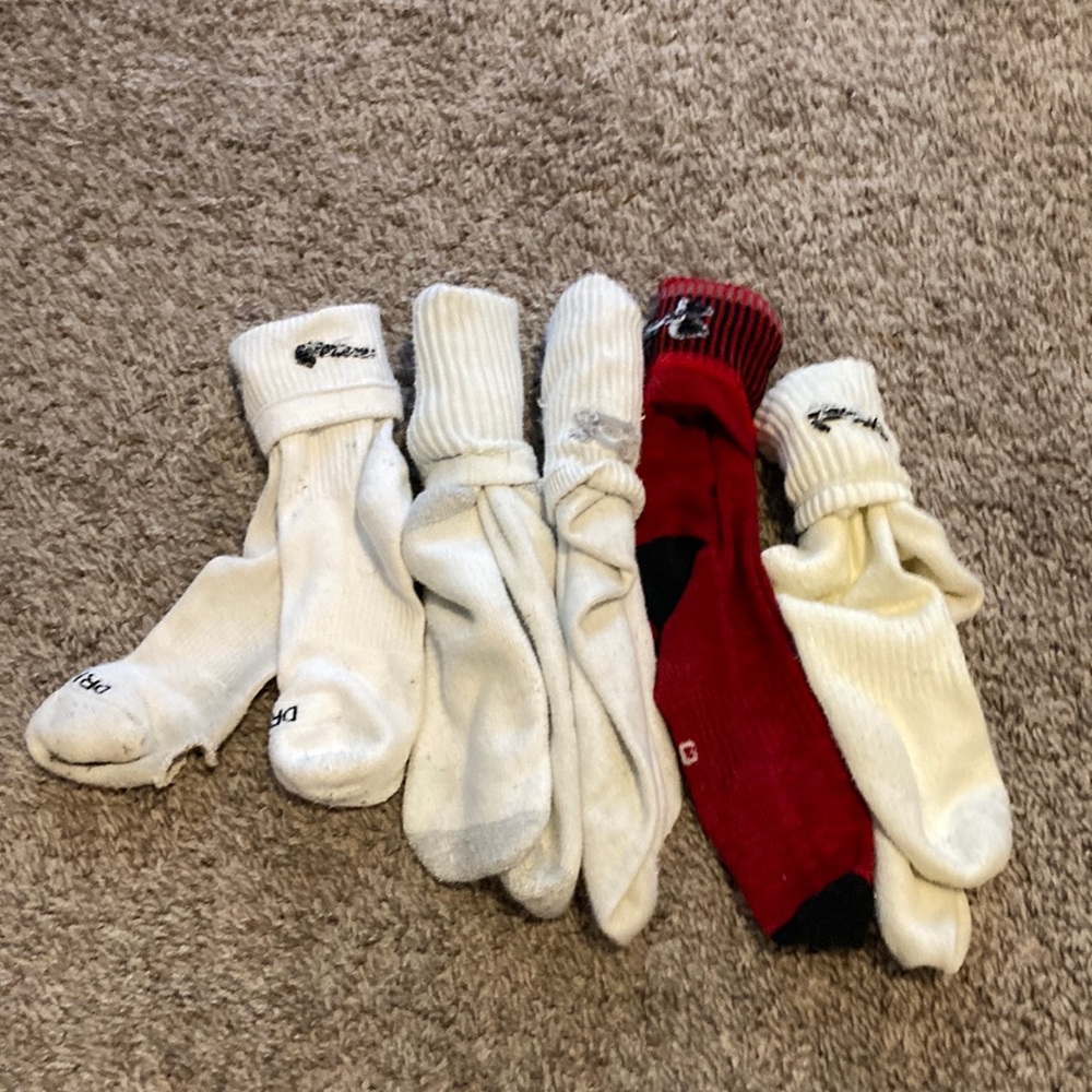 Used men’s athletic crew socks.